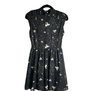 Star Wars Black and Blue Subtle Fit and Flare High Neck Dress Size Small